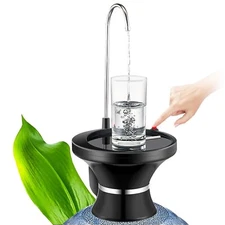 Black Drinking Water Dispenser Pump Automatic Electric Drinking Water Bottle ...