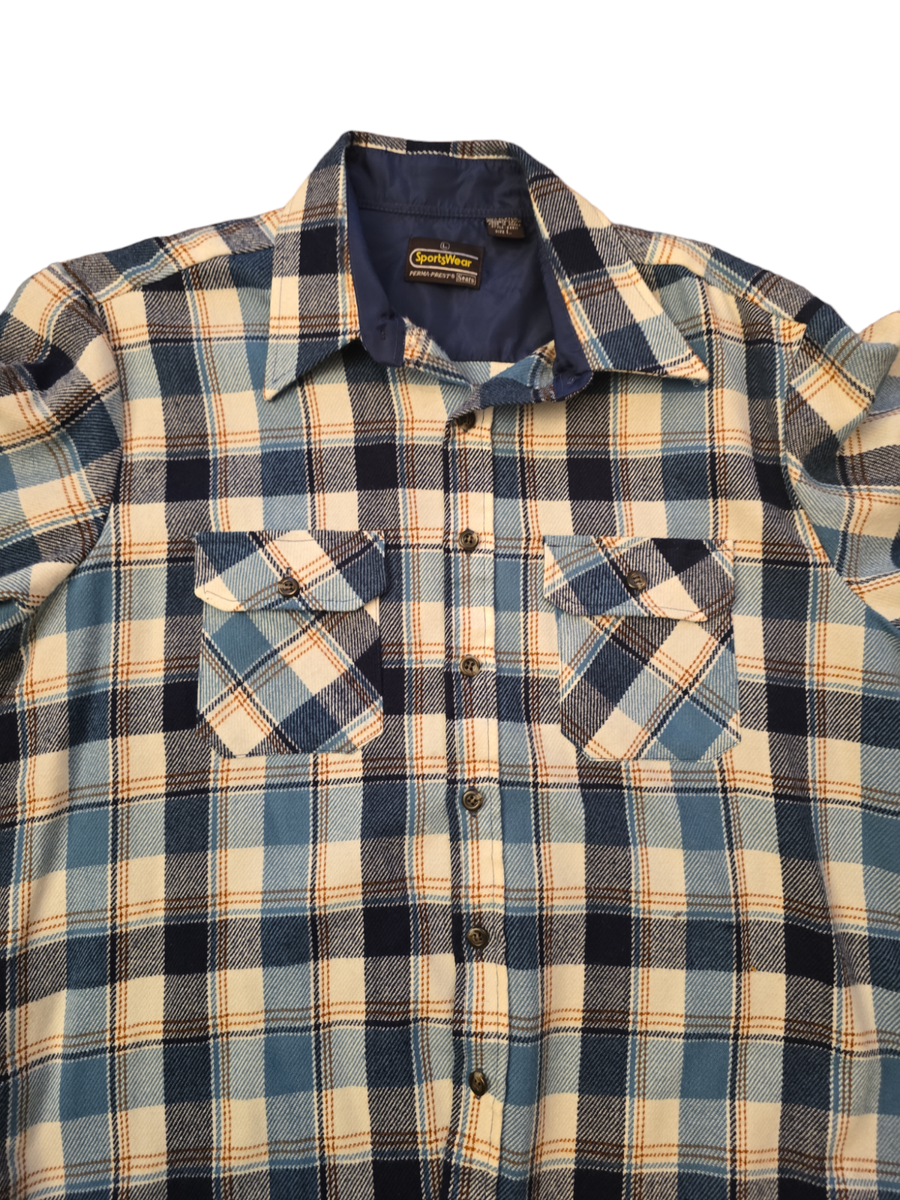 Vintage Sears Sportswear Flannel Shirt Men's Large Blue Vintage Sears Sportswear Flannel Shirt Men's Large Blue