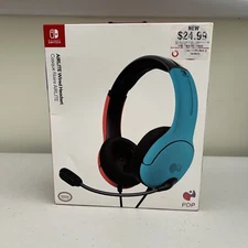 PDP LVL40 Blue/Red Over the Ear Wired Gaming Headset for Nintendo Switch NEW