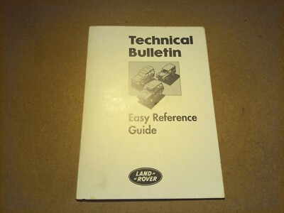 LAND ROVER Technical Bulletin. 1992. Small booklet. Easy reference guide. VGC