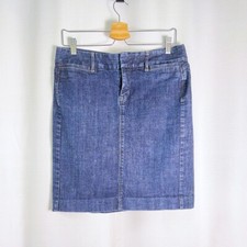 GAP JEANS Blue Denim Pencil Skirt Dark Wash Pockets Back Slit Size 8