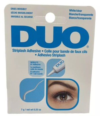 2 Pack DUO Strip Lash Adhesive White/Clear, for strip false eyelash, 0.25 oz