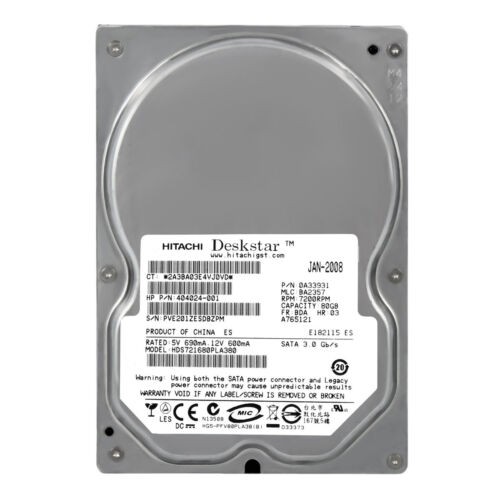 HP 404024-001 80GB 7.2K 8MB SATA II 3.5'' HDS721680PLA380 - Picture 1 of 3