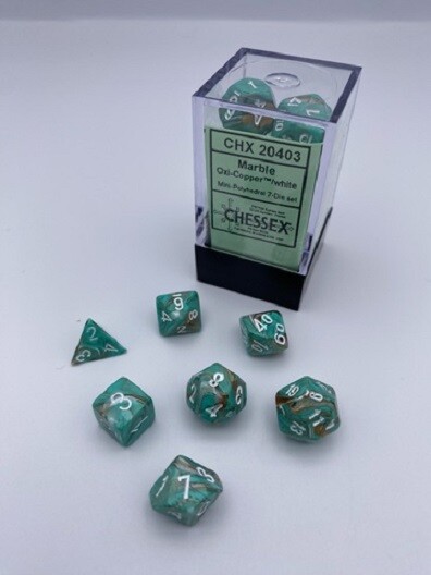 Marble Mini-polyhedral Oxi-copper™/white 7-die Set