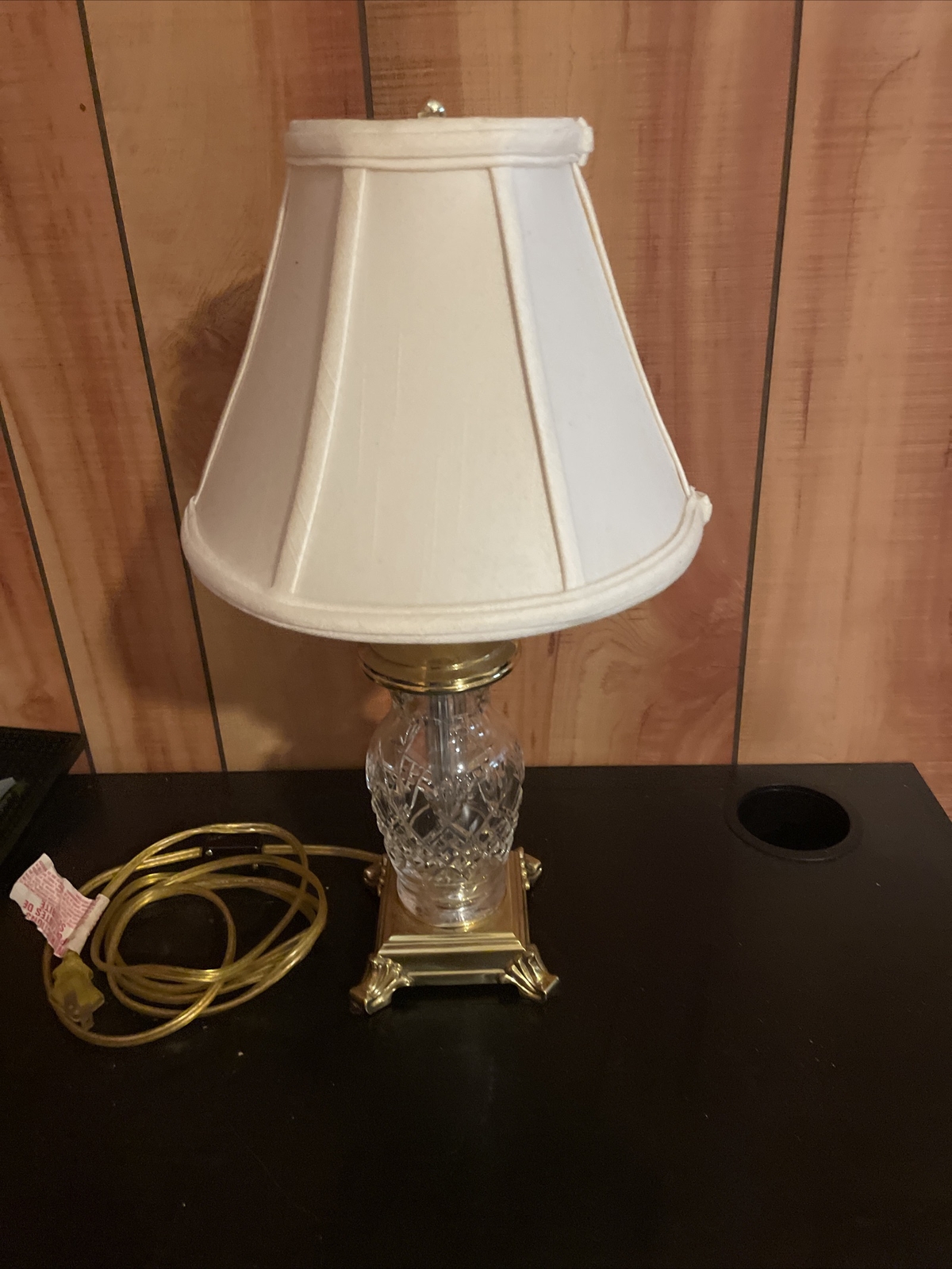 Beautiful Waterford Crystal Lamp With Waterford Shades Marked & Working