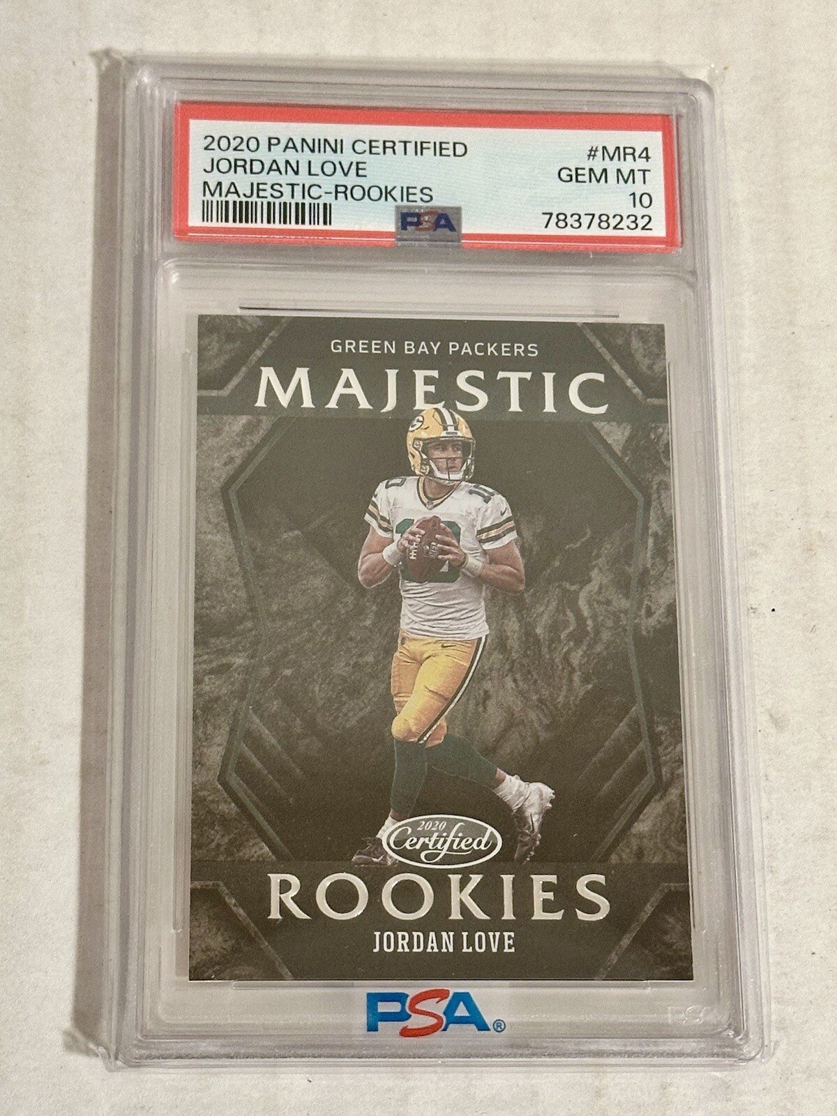 JORDAN LOVE 2020 Certified MAJESTIC ROOKIES SSP CASE HIT RC PSA 10 POP 6 Packers