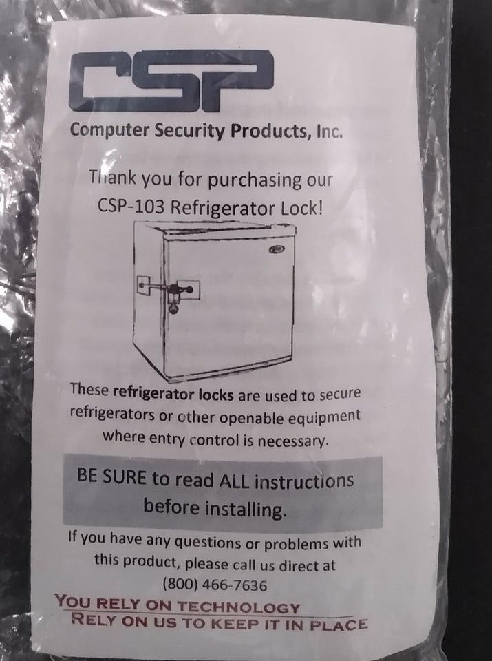 Refrigerator Door Lock Kit Mini Fridge Locker Guard W/O Padlock For