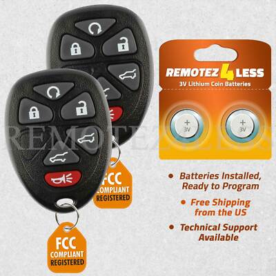2 For 2007 -2014 GMC Yukon Cadillac Escalade keyless Entry Remote start key fob