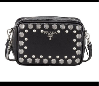 Prada LN! Studded Crossbody Bling Crystal Studs! Clean Inside And Out!