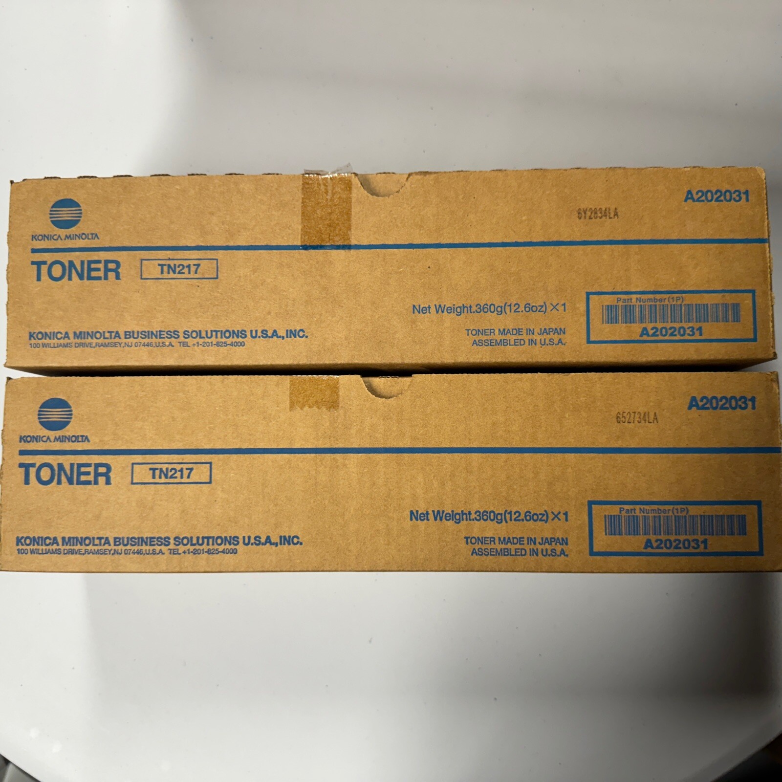 2x Konica Minolta TN-217 Black High Yield Toner Cartridges – Genuine OEM For Bizhub 223/283
