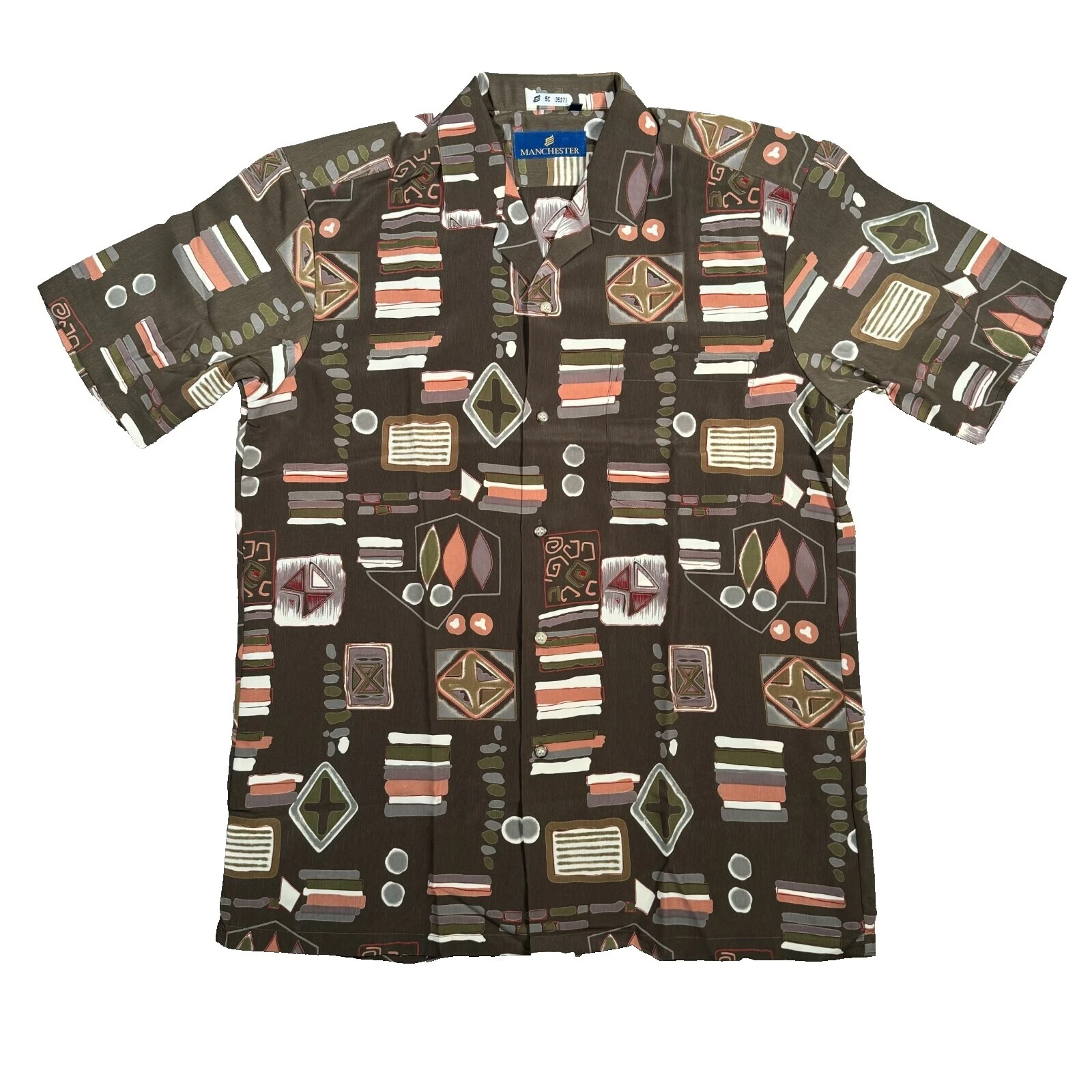 Art Deco Poliéster Varios Colores Vintage Casual Shirts for Men