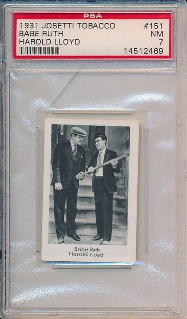 Babe Ruth Harold Lloyd 1931 Josetti Tobacco # 151 PSA 7