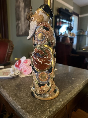 Vintage Lucky Charm God JUROJIN YAMAZAKI Signed Statue 11” Japanese Kutani Ware - Picture 19 of 23