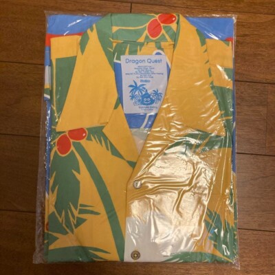 Square Enix Dragon Quest Smile Slime Aloha Shirt Yellow One