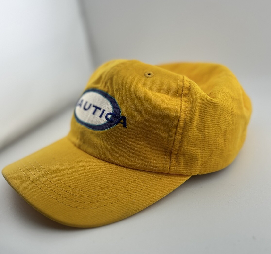 Gorra de béisbol Nautica vintage amarilla Calypso Bay ajustable talla única