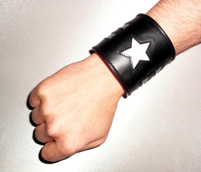 Lederarmband Börse weißer Stern bracelet leather white star wallet purse