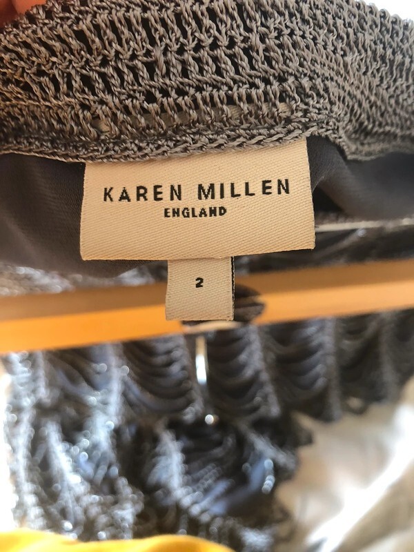 Karen Millen skirt size 2 10/12UK silver beaded Gatsby flapper style