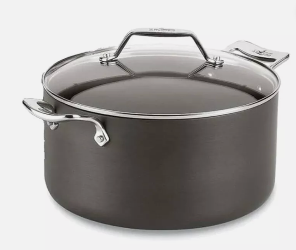 All-Clad Essentials Nonstick 4 Quart Stock Pot with Glass Lid