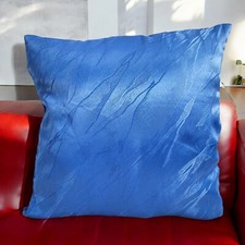 Set of 2 - Cushion Covers Bright Blue Print 16 X 16" 40 X 40cm Premium Style Zip
