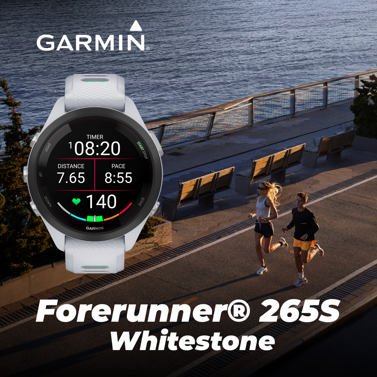 Garmin Forerunner 265S Running Smartwatch AMOLED Display White w
