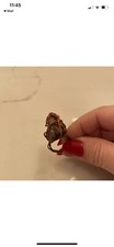 vintage twisted copper handmade ring with stone