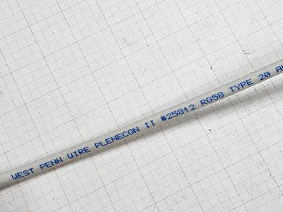 West Penn Wire 25812 RG-58/U 20awg 50Ohm Coaxial Cable Plenum CMP White /50ft