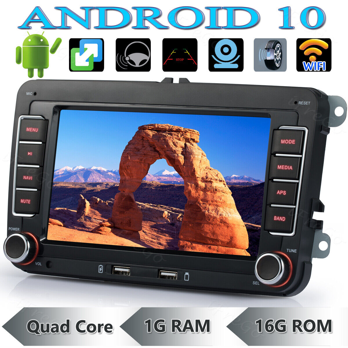 Für VW Golf Touran Tiguan Navigation DAB 7 Radio Android 10 GPS WiFi Autoradio
