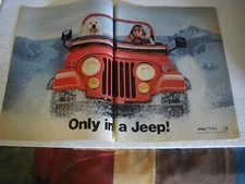 1983 JEEP CJ  SNOW MOUNTAINS MAN AND HIS DOG BAR DECOR 2PG VINTAGE PRINT AD 52