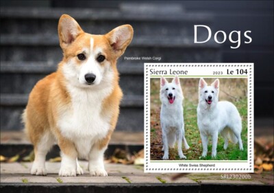 Dogs Pembroke Welsh Corgi White Swiss Shepherd MNH Stamps 2023