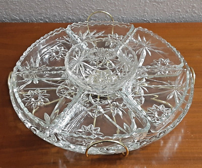 Vintage Anchor Hocking 9 Piece Early American Prescut Lazy Susan 13-3/4''  NIB