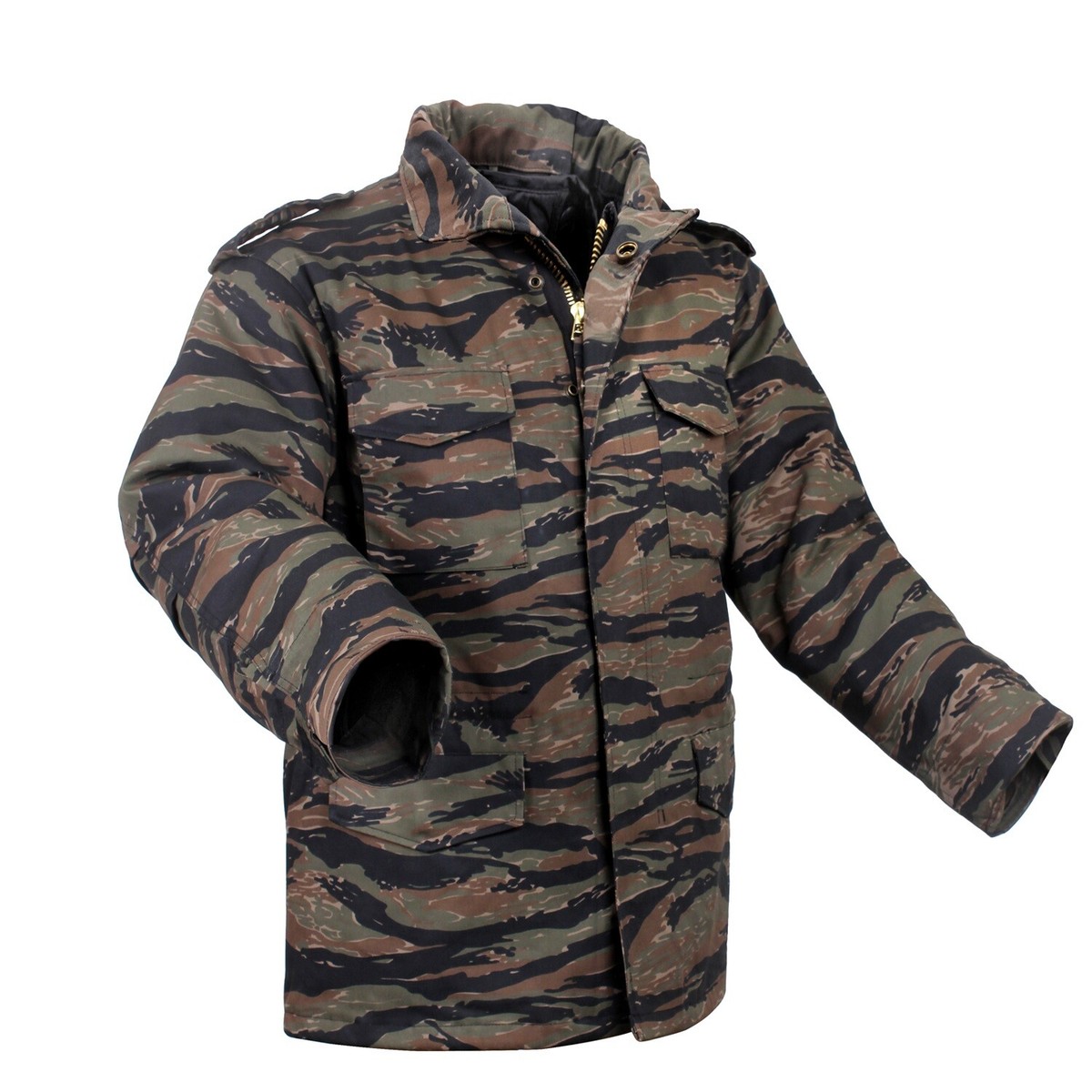 US M65 Army Field Jacket Tiger Stripe Parka With Liner Small US M65 Army Field Jacket Tiger Stripe Parka With Liner Small