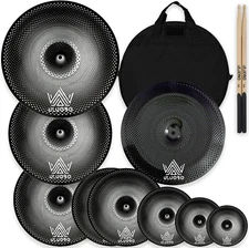 Low Volume Cymbal Pack, Silent Cymbals, Quiet Cymbals Set for Drummer Practice,