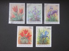 Aserbaidschan 1993 Mi.-Nr. AZ 91 92 93 95 96 Flowers Blumen Pflanzen gestempelt