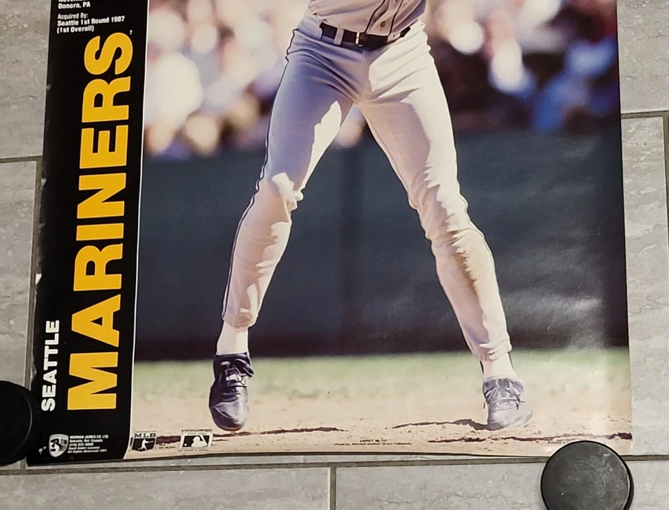 Rare Original 1991 Ken Griffey Jr Norman James Large 22" x 34" Wall Poster - Image 2 of 4