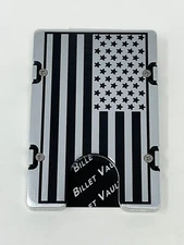 American Flag, Aluminum Wallet/Credit Card Holder,RFID Protection, Silver