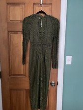 ASOS Olive Green Lace Dress Long Sleeved Size US 0