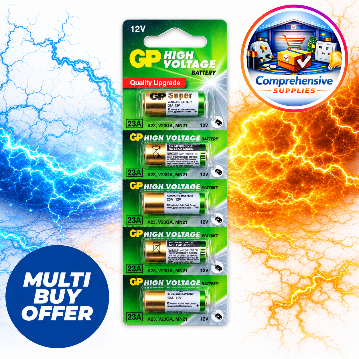 GP 23A MN21 A23 K23A E23A V23GA LRV08 12V Alkaline Batteries Longest Expiry x 5