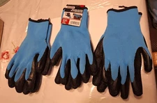3-Pairs Tool Bench Harware Heavy Duty Blue Latex Gloves