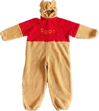 Vintage Disneyland Winnie the Pooh Plush Costume One-Piece Jumpsuit Adult Medium