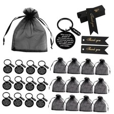 36 Pcs Employee Appreciation Gifts Bulk Thank You Keychains for Coworkers Black