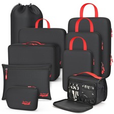 9 Set Compression Packing Cubes for Travel, Waterproof Organizer Set with Und...