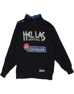 Champion Damen Sweatshirt Pullover mit Reißverschluss am Ausschnitt UK 14 Medium marineblau Baumwolle FV13