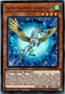 TCG Yu GI OH Karte Kristallungeheuer Saphirpegasus BLCR-De053 Ultra Rare