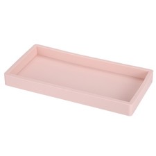 Silicone Bathroom Vanity Tray, 7.9" x 3.9" Soap Dispenser Organiser, Pink