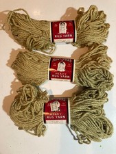AUNT LYDIA'S HEAVY RUG YARN 209 CORK 915 FLAX Rayon Cotton NEW 70 yds LOT OF 3