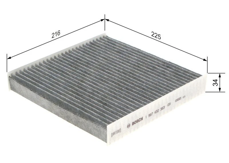 Filtre, air de l'habitacle BOSCH 1 987 432 383 CITROËN 6447 SQ 6447 SZ 6479 A2