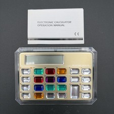 Vintage Jewel Handheld Electronic Calculator Rainbow Gems NIOP