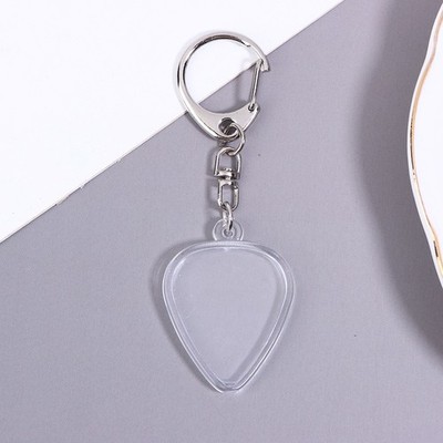 3/5Pcs Guitar Pick Collection Box Keychains Transparent Photo Frame Pendant-y