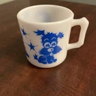 Vintage Hazel Atlas Milk Glass Child's Puppy  Dog Bunny Duck  Mug Mint