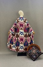 Handmade Uzbek Ikat Chapan Robe Kimono Kaftan Coat Handwoven Unisex Boho